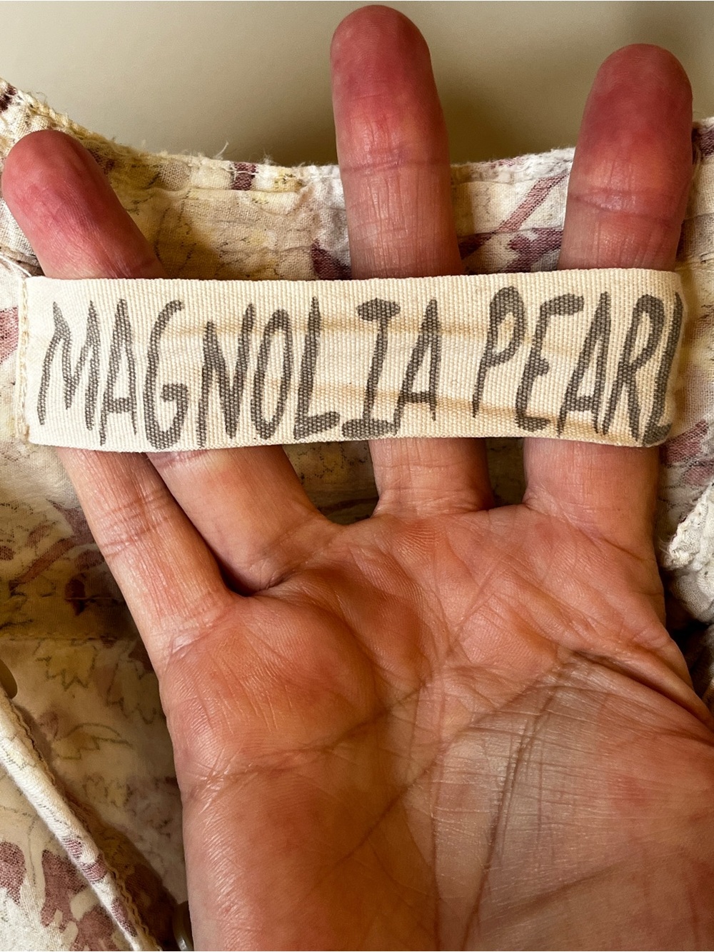 Magnolia Pearl Idgy Shirt in Alana Block Print — One Size OS Luxury Boho Cotton - Picture 9 of 9
